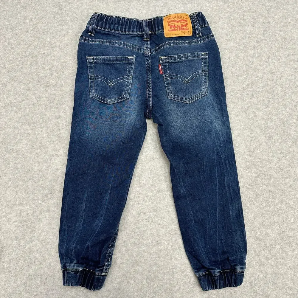 Levis Jogger Pants Boys 3T Denim Filenes VTG Pull On Sweater Outfit Cozy Preppy